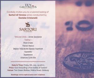 Read more about the article Sartori wine Tasting event 6th July