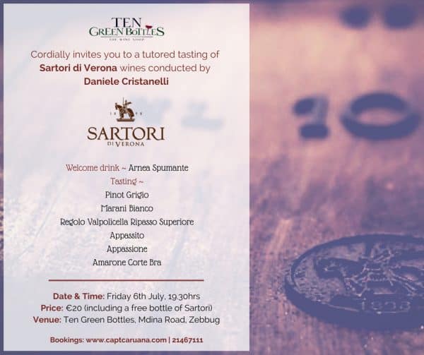 Sartori Wine Tasting 6th July