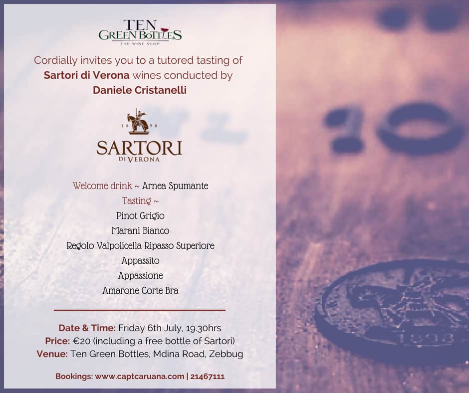 Sartori Wine Tasting 6th July