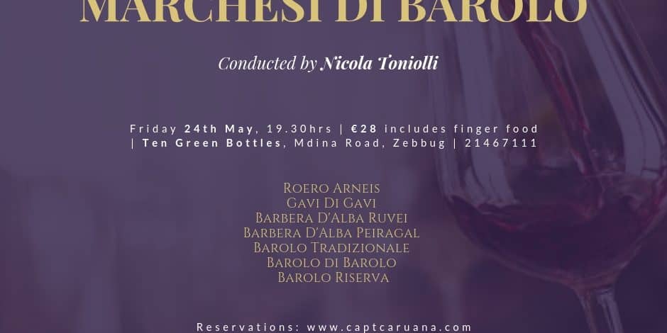 Marchesi Di Barolo wine event 24th May
