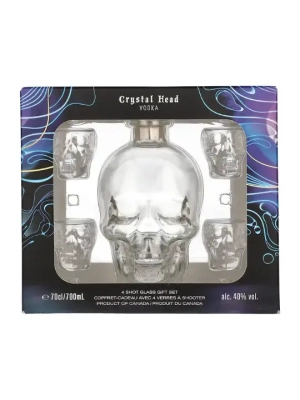 Crystal Head Vodka 70cl Pack 4*Shot Glass
