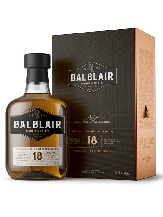 balblair 18 yo single malt whisky 70cl