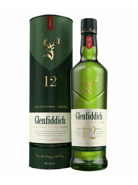glenfiddich 12 yo single malt whisky 70cl