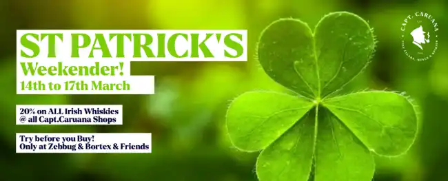 You are currently viewing 20% off and Try Before You Buy for St. Patrick’s weekend on Irish Whiskies.